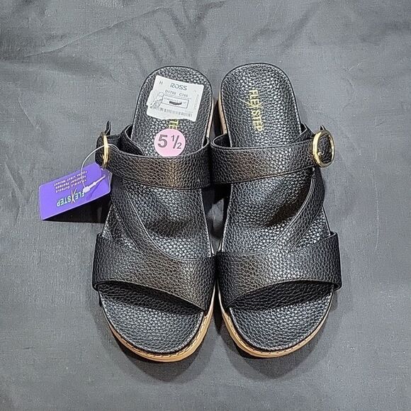 BRAND NEW FLEXSTEP  DOUBLE STRAP ADJUSTABLE BUCKLE FLAT SANDAL - Picture 3 of 14